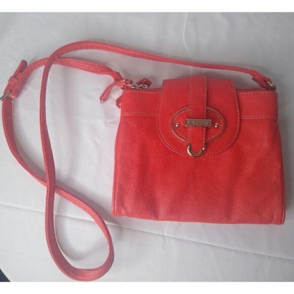 Nine West Bright Red Faux Leather Crossbody - Picture 1 of 11